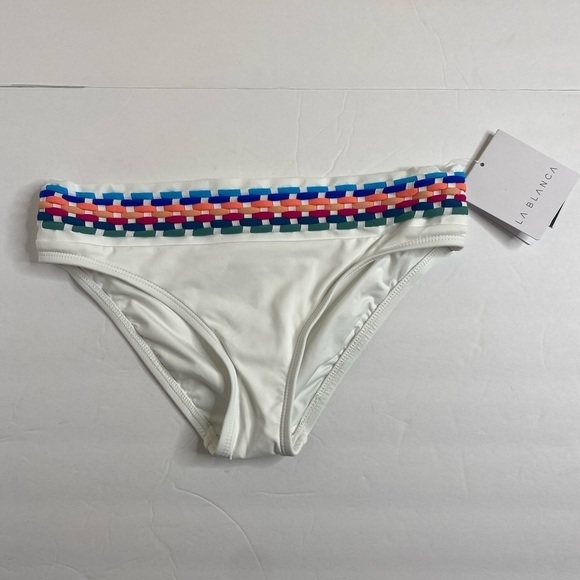 La Blanca  White Macrame Bikini Bottom - Picture 1 of 5